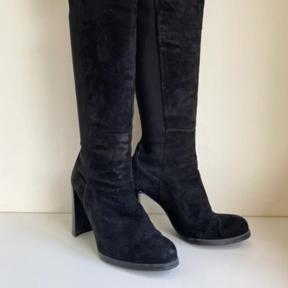 US5❤️Stuart Weitzman 50/50 Suede Leather Over the knee High Heels Tall BOOTS OTK - Picture 1 of 7